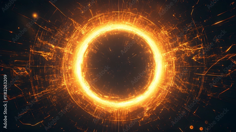 Poster dynamic energy burst abstract digital space visual art high-tech environment close-up view concept o