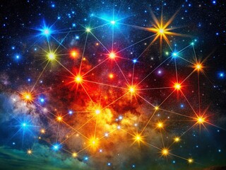 Obraz premium Vibrant Celestial Constellation: Low-Light Astro Photography