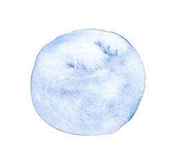 Textured light blue watercolor circle on white background ideal for creative design and art projects.
