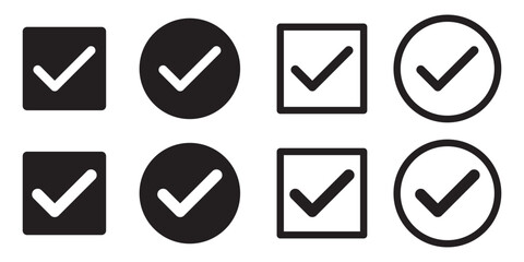 Check box icon with correct, accept checkmark icons tick box checked. Approve symbol. check box icon with correct, accept checkmark icons green tick box, check list circle frame - checkbox symbol sign
