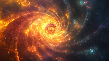 Cosmic spiral action galactic space digital art abstract environment dynamic perspective universe concept