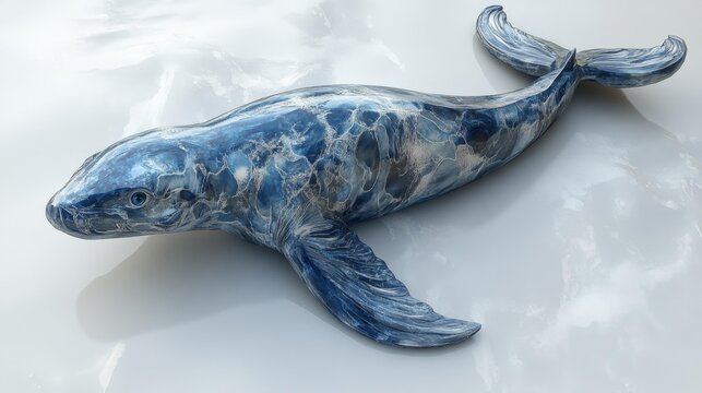 Selkie Sculpture on White Background. Generative AI