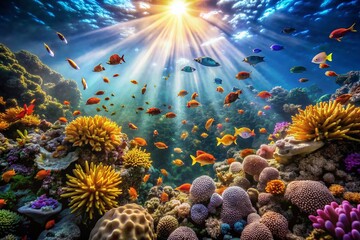 Vibrant Coral Reef: Underwater Paradise Desktop & Mobile Wallpaper