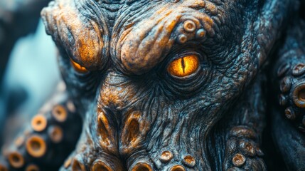 Close-Up of a Kraken Eye. Generative AI