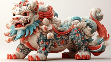 Chinese New Year Beast Sculpture. Generative AI