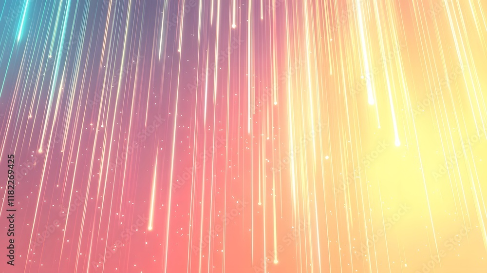 Poster dynamic light trails over a soft gradient background digital art abstract vibrant aesthetic viewpoin