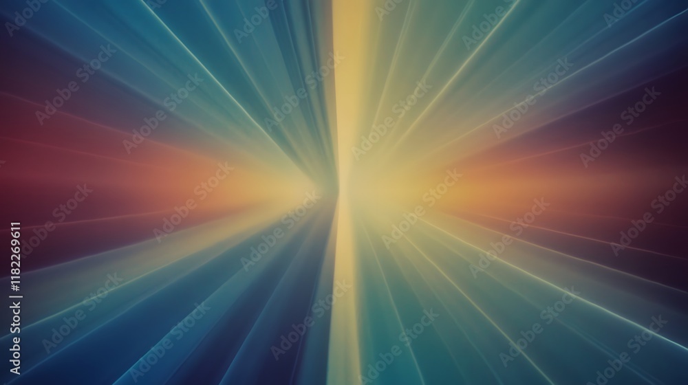 Poster dynamic light rays creating vibrant patterns abstract art digital rendering colorful environment aes