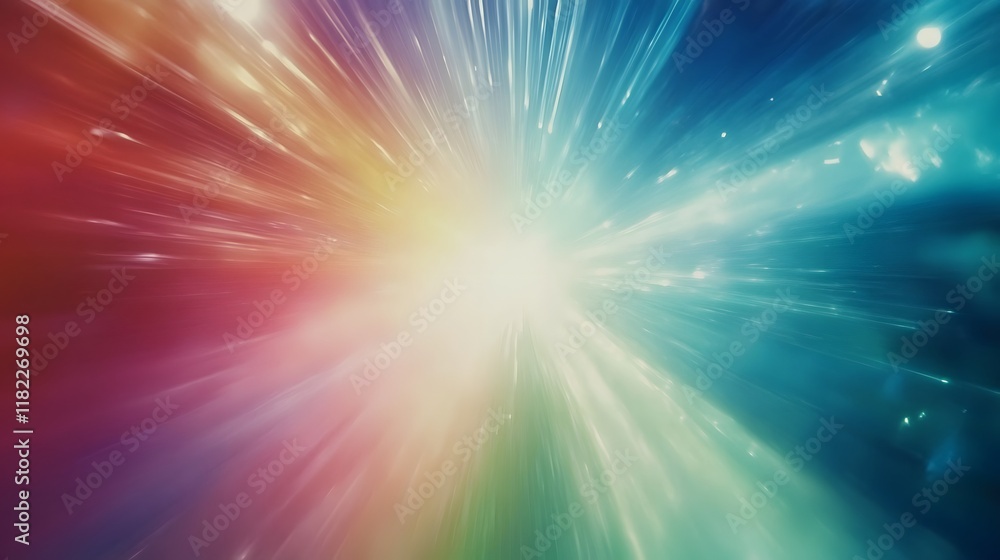Poster dynamic light burst abstract art digital creation colorful explosion vibrant spectrum creative view 
