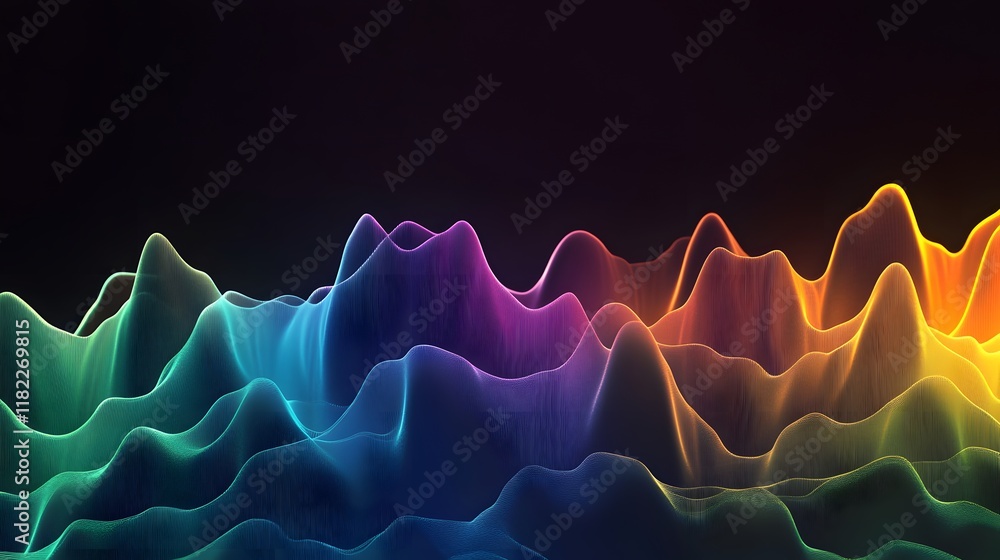 Poster dynamic colorful wave patterns abstract digital art modern studio vibrant environment artistic viewp
