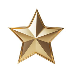 Premium Gold Star isolated on transparent background