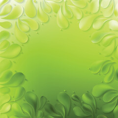 Green Decorative Floral Drops Background