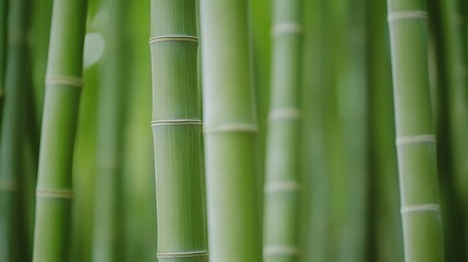 Fototapeta premium Lush Green Bamboo Stalks Standing Tall Together