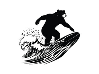 Summer Bear Silhouettes for Seasonal Fun Designs