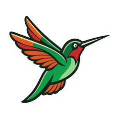 A vibrant, sleek hummingbird mascot logo with dynamic wings in flight. The vector design embodies energy, agility, and grace, perfect for modern, bold branding.