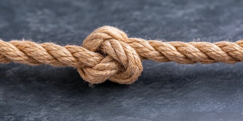 Rope with a knot tied in it