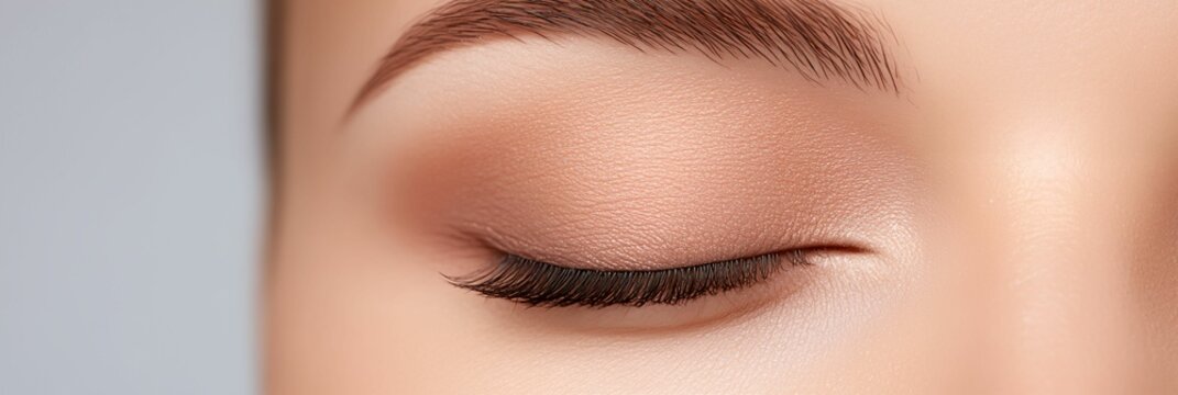 Woman's eye with a black eyeliner