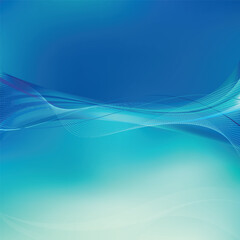 Abstract Turquoise Blue Flowing Lines Background