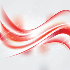 Red White Wave Background Vector