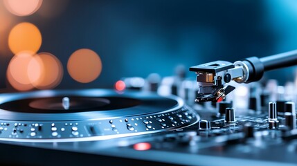 Turntable with a stylus on it