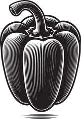 Capsicum vegetable silhouette bell pepper vector illustration isolated on a white background 