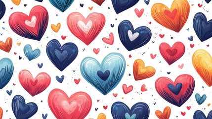 Colorful heart patterns for Valentine's Day and romantic themes.