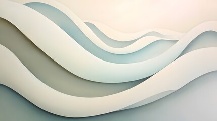 Soft Curved Waves in Calm Tones for Abstract Background Use