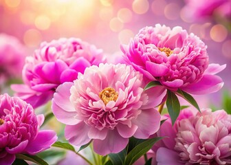 Vibrant Pink Peony Blooms Macro Spring Photography