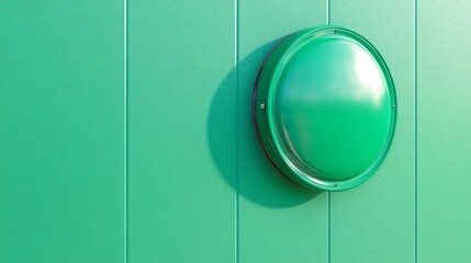 Minimalist Green Circular Sign on Textured Wall. Generative AI