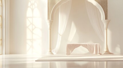 Elegant Archway Interior Design With Draped Tablecloth