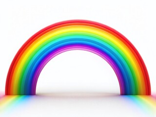 Vibrant Rainbow Isolated, White Background, Low Light Photography Stock Photo
