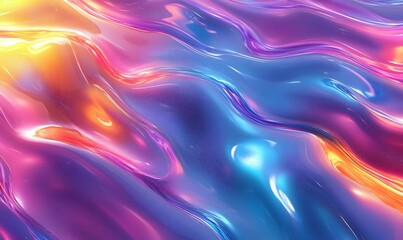 Obraz premium a smooth blend of liquid colors with holographic stripes