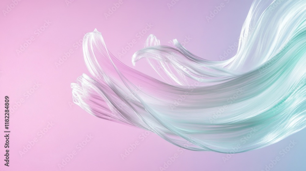 Poster floating diagonal streaks in soft white with lavender and teal minimalist gradient background high d