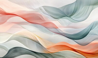 Obraz premium Abstract pastel waves, flowing, translucent.