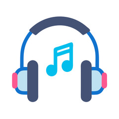 headset music melody icon design