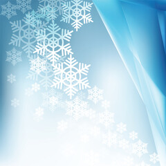 Abstract Light Blue Christmas Snowflakes Background