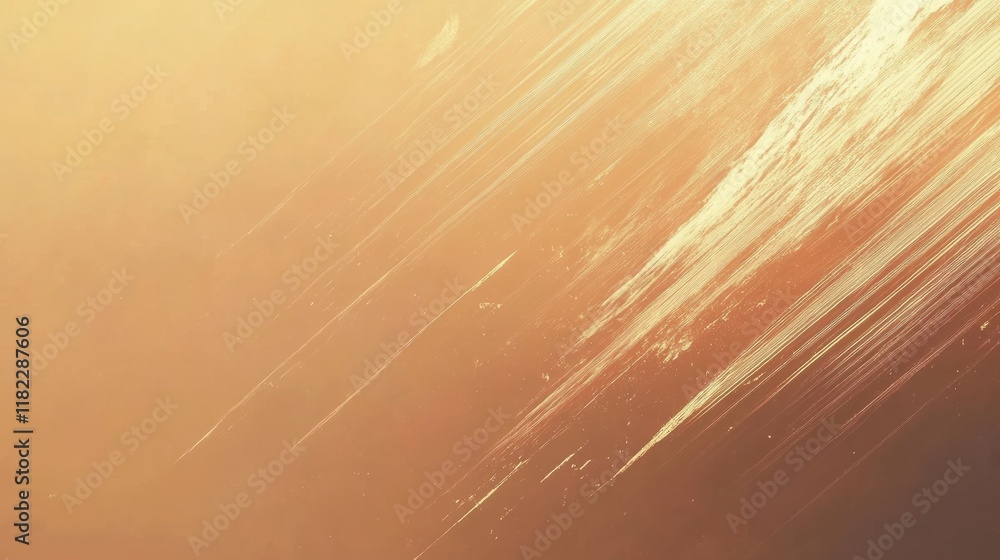 Poster minimalist abstract art with floating diagonal streaks soft peach background digital artwork calm en