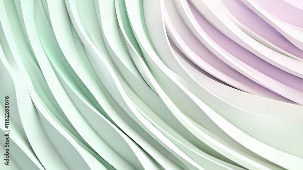 Poster modern minimalist design floating diagonal streaks in white and green on a gradient background