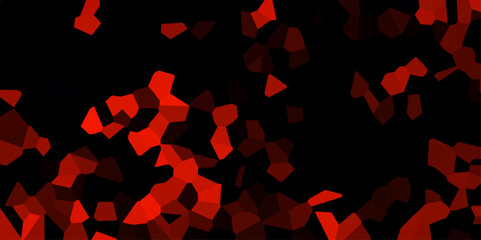 Dark red and black Broken Stained Glass Background with black lines. Voronoi diagram background. Seamless pattern with 3d shapes vector Vintage Illustration background. Geometric Retro tiles pattern