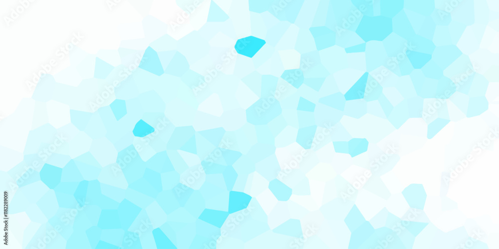Aufkleber light blue broken quartz stained glass background with white lines. voronoi diagram background. seam