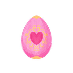 Watercolor Easter egg with heart