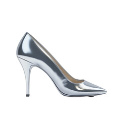 Fototapeta premium Silver High Heels: A Chic Footwear Design
