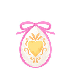 easter egg with ribbon