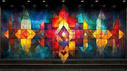 Abstract Geometric Mural Wall Art Design