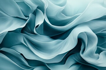 Obraz premium Abstract Teal Silk Fabric Swirling Draped Waves Elegant Texture Background