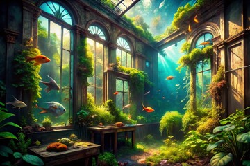 Vibrant Tropical Fish Aquarium: Urban Exploration Photography