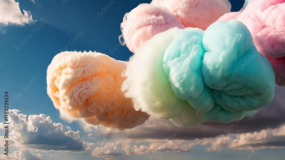 Aufkleber pastel clouds float softly in a serene sky, creating a dreamlike atmosphere filled with tranquility 