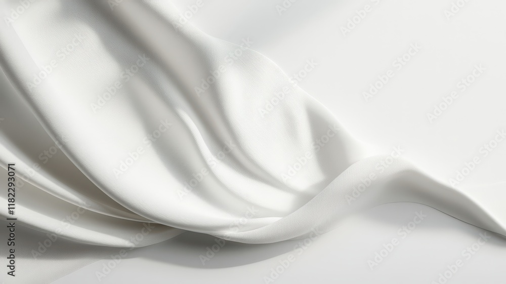 Poster white fabric with a pattern that is not visible
