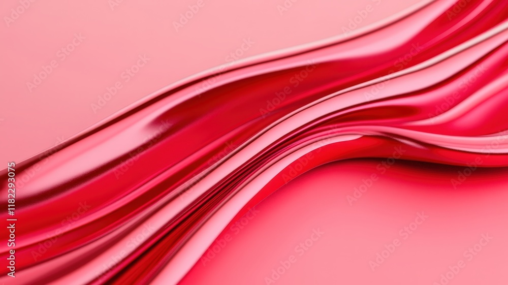 Aufkleber glossy red satin fabric featuring soft folds and an elegant drape. shiny texture and rich red color 