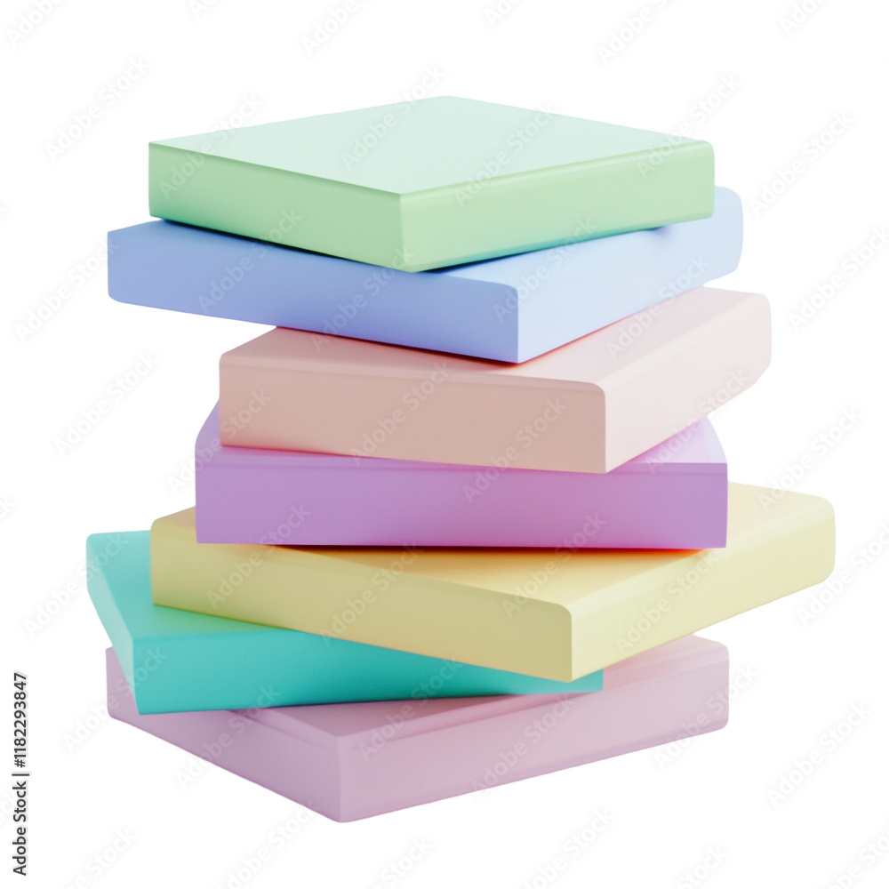 Poster pastel stack of colorful notes