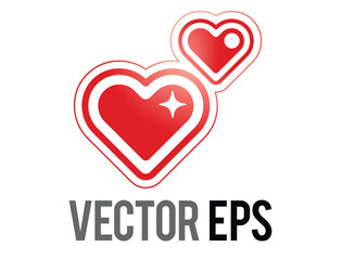 Y2K gradient red to pink retro heart and star icon